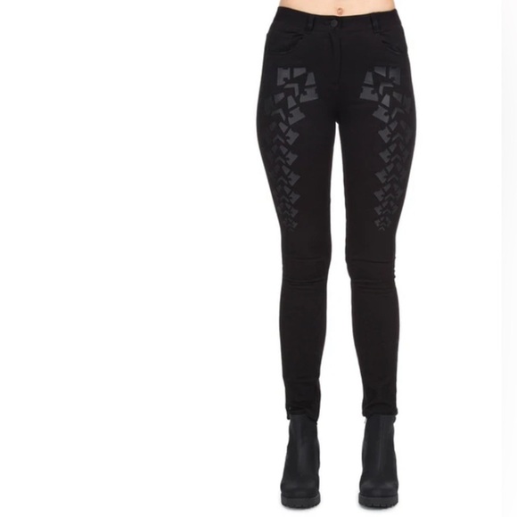 H&M Denim - NWT Alexander Wang x HM Patterned Stretch Trendy Stylish black denim jeans 4